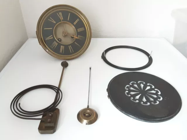 Antique French VR Brevete Paris Clock Movement For Repair Or Spares