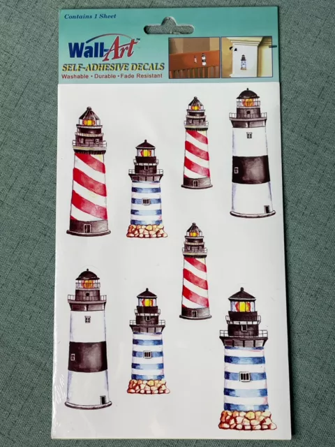 Wall Art Self Adhesive Decals Lighthouse Washable Fade Resistant New