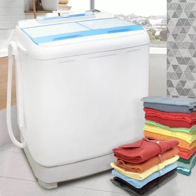 Twin Tub Washing Machine Caravan 6.5kg Compact Top Loader Portable Spin Dryer