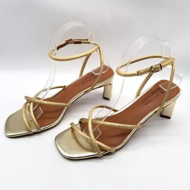 Call it Spring Women's Heel Sandals Ankle Strap Gold 8