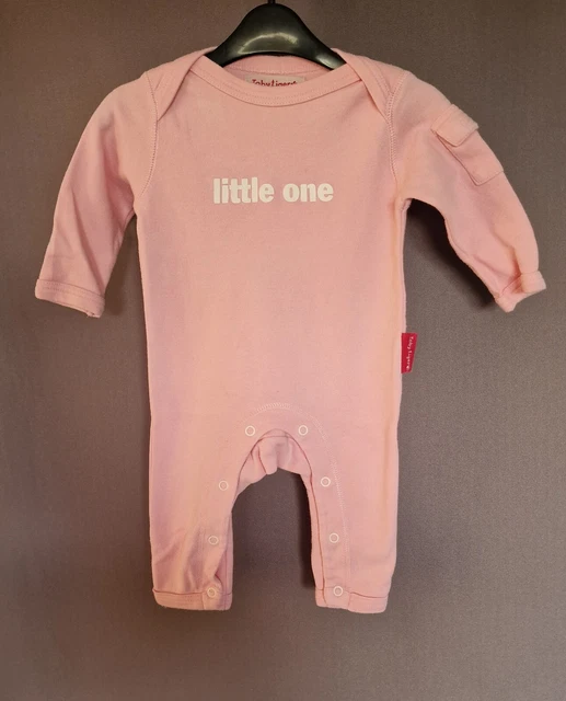 Toby Tiger Girls Baby Pink Cotton  Babygrow/Romper Age 3- 6 months.