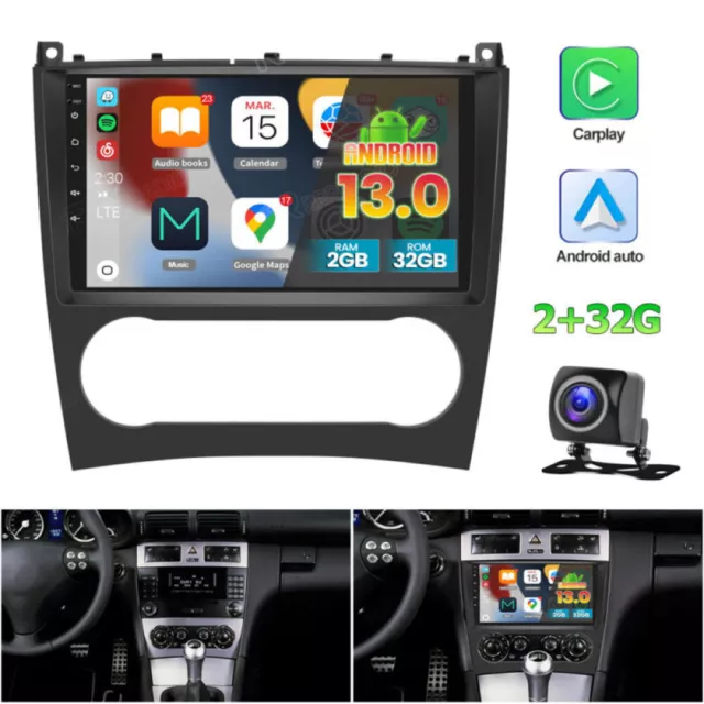 Autoradio GPS Navi Für Mercedes Benz C Class W203 C200 C350 CLK W209 Android 13