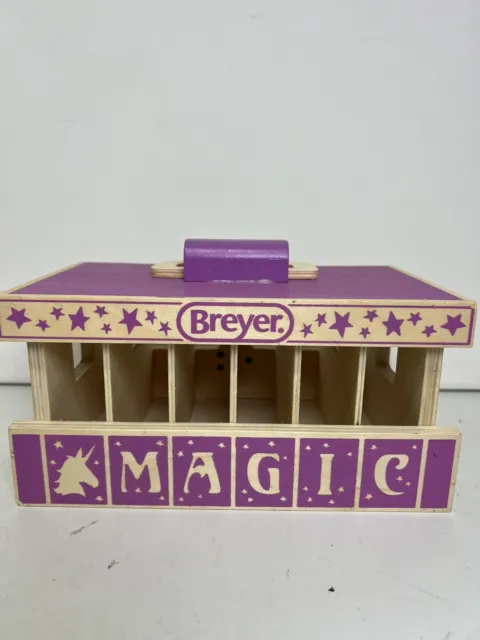 Breyer Unicorn Magic Wooden Horse Stable Carry Case Playset Purple *No Unicorns