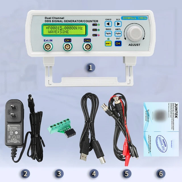 Générateur de signal double canal stable et faible distorsion 0 sortie 12 MHz