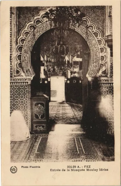 CPA AK MOROCCO FEZ Entrance to the Mosque MOULAY IDRISS Flanders (37841)
