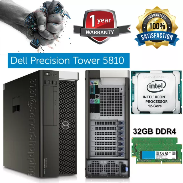 Dell Precision T5810 hasta 12 núcleos e5-2680v3 hasta 3,80 GHz 4 TB - construye TU PROPIA PC
