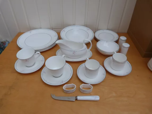 Beautiful Collectable Royal Doulton Carnation Dinner Set Plates Bowls Cups 1982