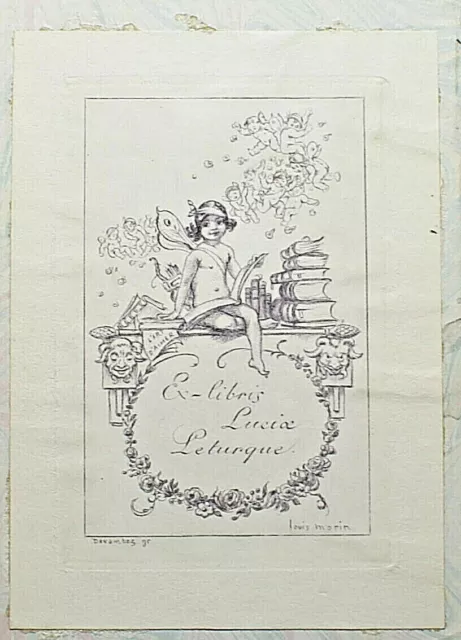 Ex Libris/De Collection/Luciae Leturque/Dessin De L.morin Grave Par Devambez