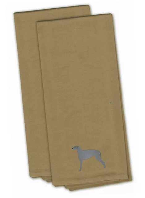 Scottish Deerhound Tan Embroidered Towel Set of 2 BB3396TNTWE