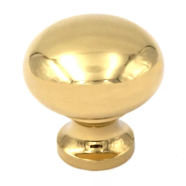 BK11-03 Polished Brass Solid Brass 1" Round Cabinet Knob Pulls Belwith Keeler