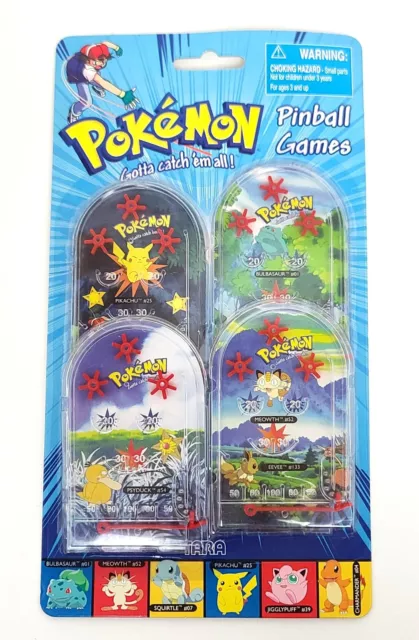 Vintage Pokémon Handheld Pinball Games Pikachu Meowth Bulbasaur Eeevee - Sealed