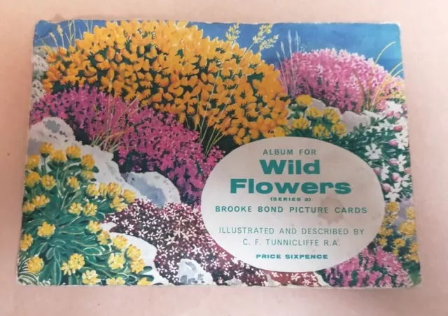 BOOK - Vintage Wild Flowers Series 2 Brooke Bond Picture Cards Book *Incomplete*