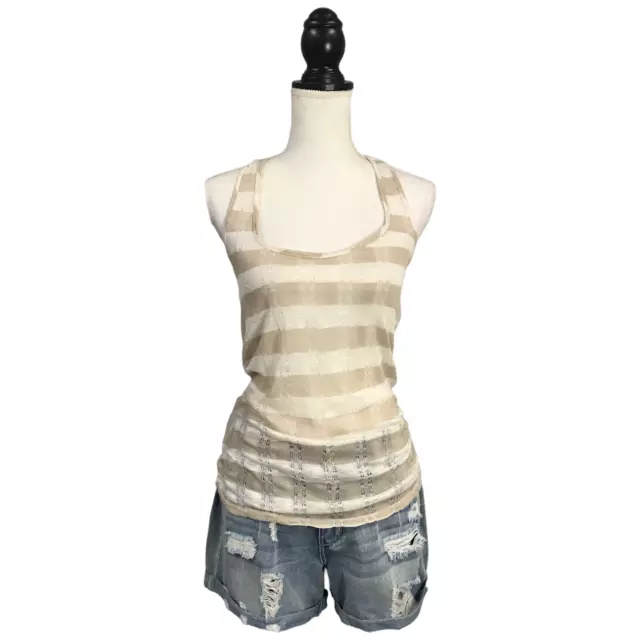 SEXY STRIPED LOW Cut Cleavage Lace Summer Tank Cami Top Tunic Red White  S/M/L $19.99 - PicClick