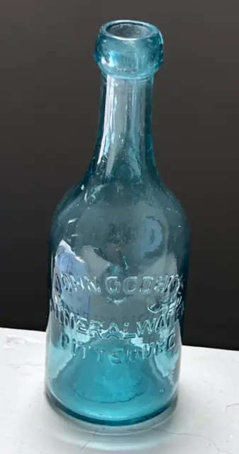 Pontil Bottle JOHN OGDEN MINERAL WATERS  Pitts Pa 1850s Ale Blob Soda