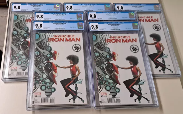 Invincible Iron Man #1 CGC 9.8 STEAM Variant 1:10 1st Ironheart RiRi GET ALL 7