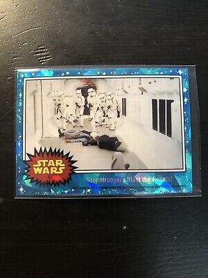 2022 Topps Star Wars Chrome Sapphire #93 STORMTROOPERS BLAST THE REBELS! PWE