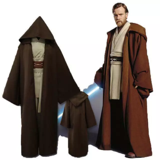 Star Wars Obi-Wan Kenobi Jedi Knight Fancy Dress Costume Adults Robe Cape Cloak