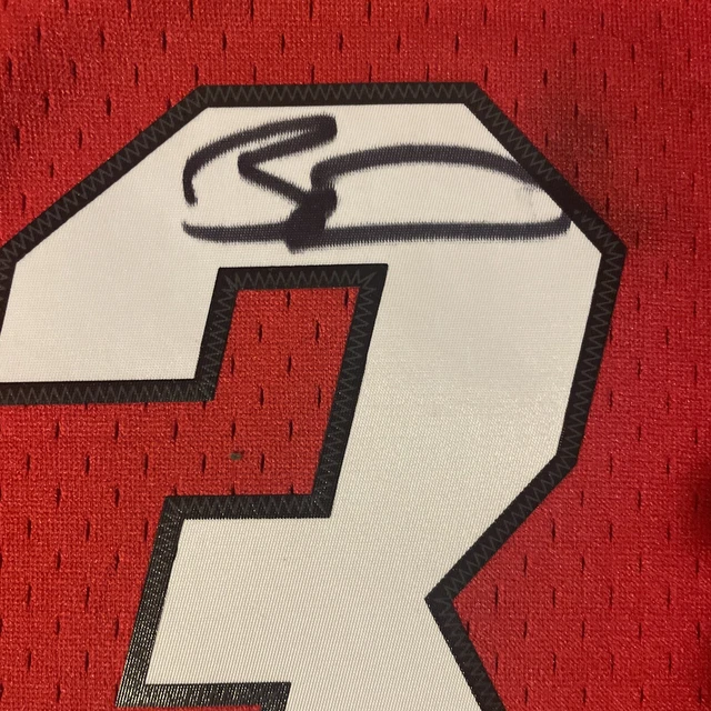 Dwyane Wade Miami Heat Signed Red Mitchell & Ness Authentic Jersey 3