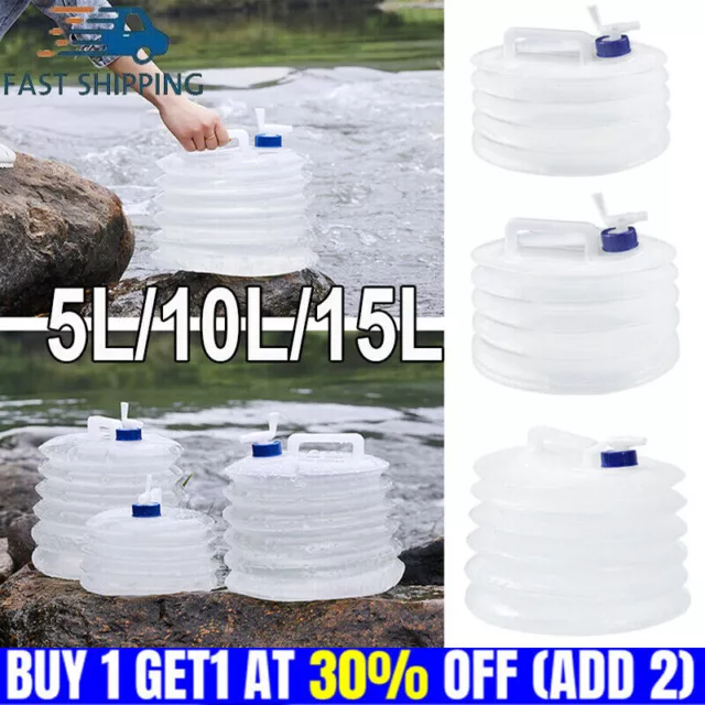 5-15L Collapsible Water Container with Tap Portable Water Storage for Hiking