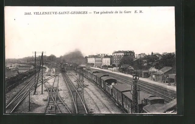 CPA Villeneuve-Saint-Georges, Vue générale de la Gare, La Gare