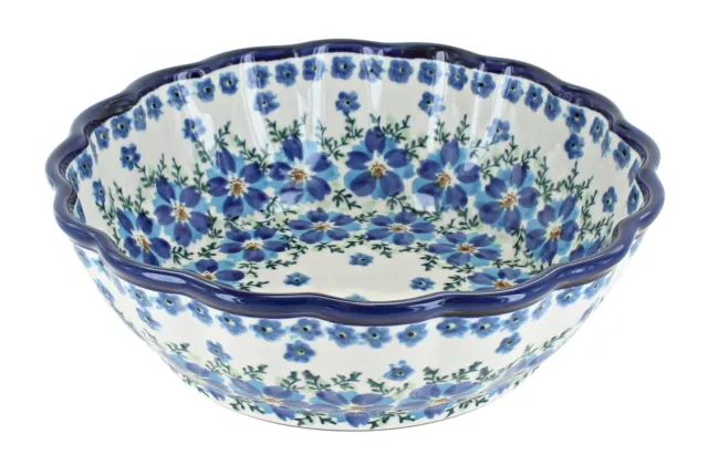 Blue Rose Polish Pottery Kalina Medium Scallop Bowl