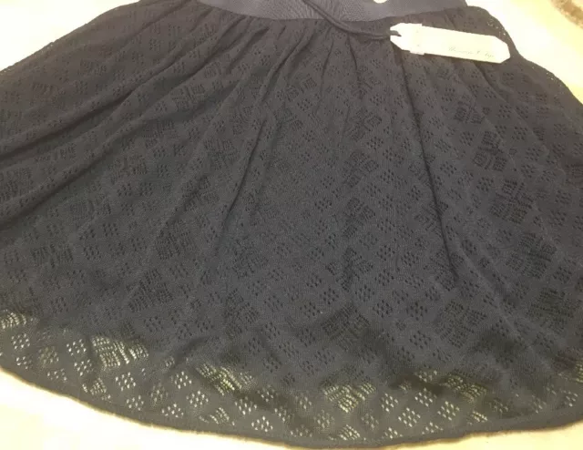 MAISON OLGA SZ 1 Skirt Black Knit Open Weave Design Mini NWT 3