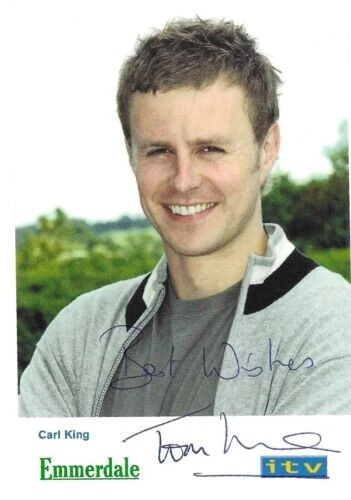 Emmerdale - Cast Card - Carl King - Hand Signed - Tom Lister - Undedicated