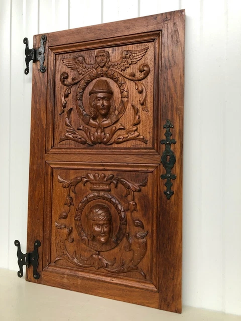 Stunning Neo Renaissance Door panel Carved all over with faces 1 2