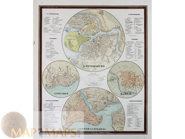 World Town Plans. St. Petersburg Constantinopel. Bauerkeller 1847