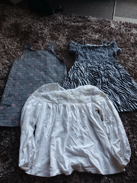 Girls Bundle Two Dresses One Top Zara /M&S Age 6/7
