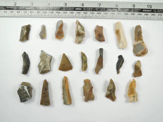 20 Mesolithic Neolithic Microlith Stone Age Flint Tools Scrapers Essex LOT 7