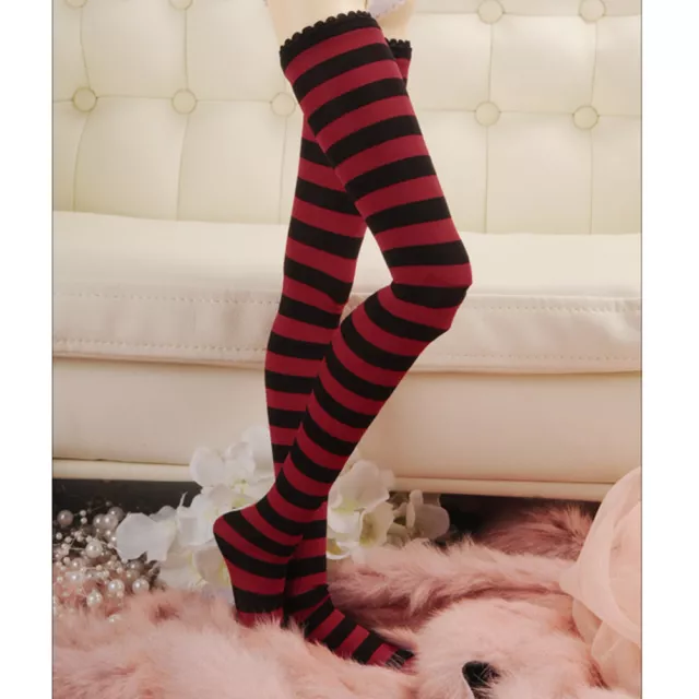 Dollmore  1/3 BJD doll stockings  SD& Model doll - Striped Stocking (B&RED)