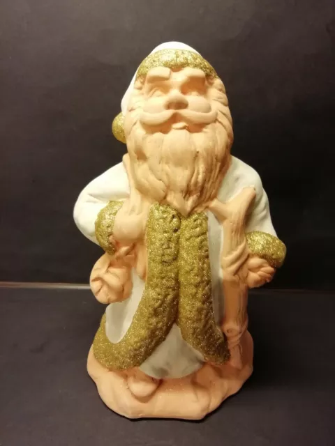 Große Nikolaus Weihnachtsmann Figur Ton 24 cm Deko Weihnachten