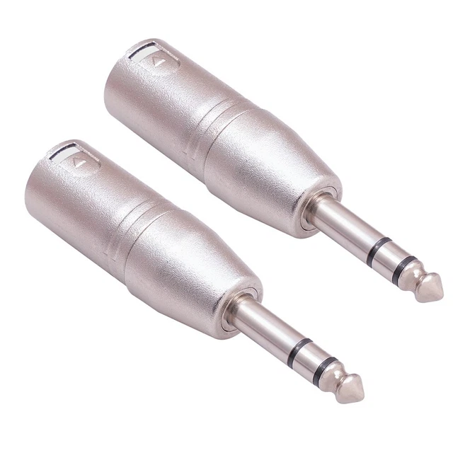Adattatore Audio Jack Professionale Set 4 Adattatori Audio XLR A Jack 6.35 Mm | Connettori In Metallo, Per Microfoni, Mixer, Strumenti Connettore XLR 3 Pin