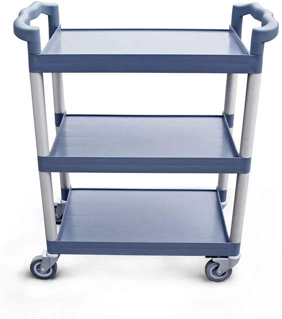 54569 350-Pound Plastic 3-Tier Utility Bus Cart with Locking Casters, 42.5 "X19.