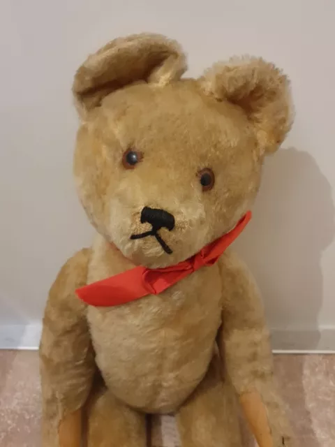 Alter Teddybär Vintage Stoff Ca55 Cm Alt