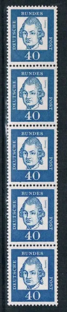 Bund Mi.nr. 355 x R als 5er-Streifen,Freim.Bedeutende Deutsche,postfrisch!
