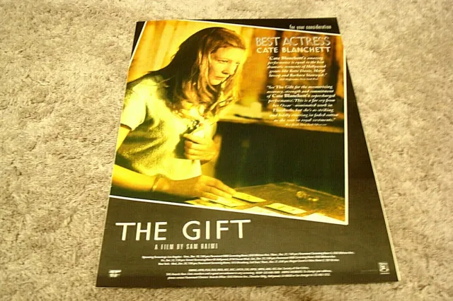 THE GIFT 2000 Oscar ad Cate Blanchett as Annie for Best Actress, Sam Raimi