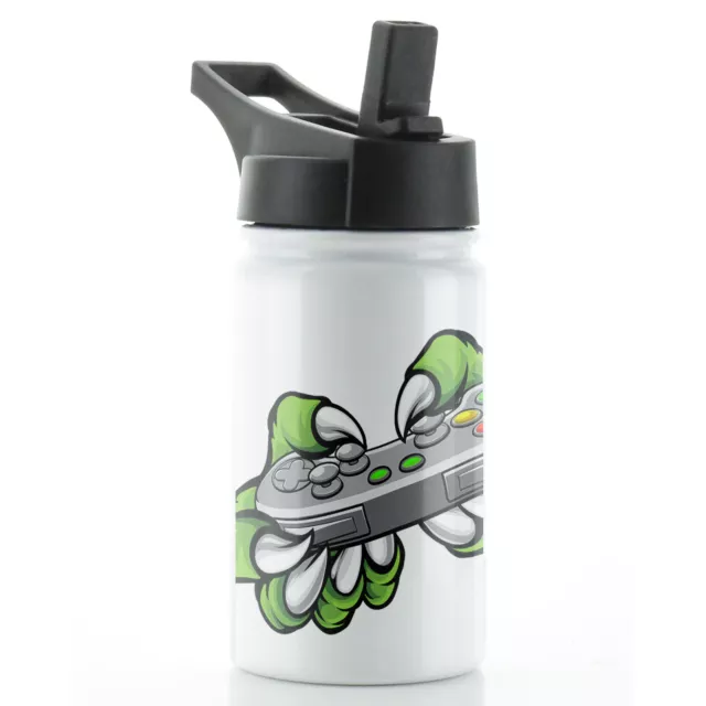 Personalisierte Wasserflasche mit Strohdeckel; Graffiti Gaming Teen Sportflasche