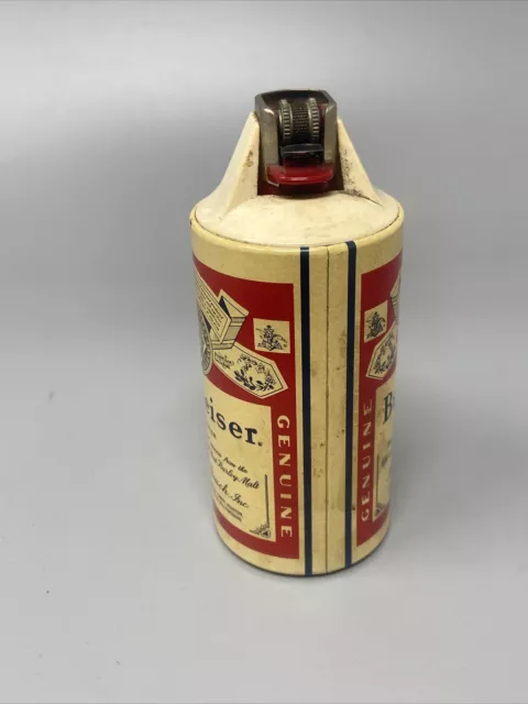 Vintage 1970's Budweiser Beer Can Cigarette Lighter - Cricket Gillette  WORKS 2