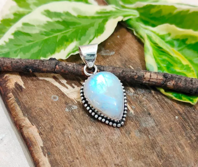 Moonstone pendant 925 Sterling silver handmade Pendant Birthday Gift  A461