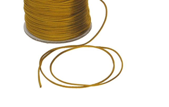 Satinkordel Kordel Schnur, Gold, 1mm, 5 Meter #FM28