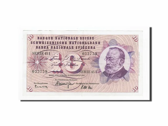 [#163856] Banknote, Switzerland, 10 Franken, 1965-12-23, KM:45k, AU(50-53)