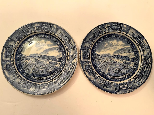 Set of 2 Baltimore & Ohio Railroad Centenary China  Scammells Lamberton 8" Plate