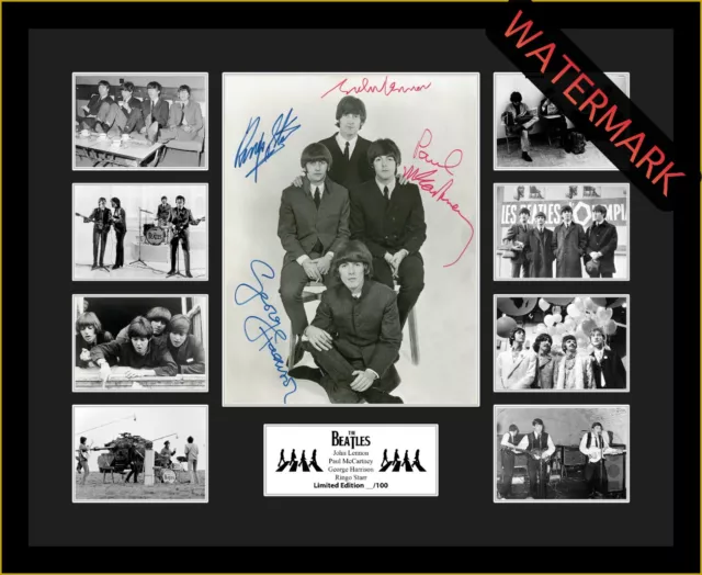 The Beatles Help Penny Lane Rain Limited Edt 100 Only Signed Framed Memorabilia