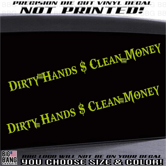 Dirty Boots Honest Money 2 Vinyl Decal Sticker Die Cut Lettering Blue Collar US