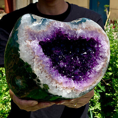 13.02LB Natural Amethyst geode quartz cluster crystal specimen Healing