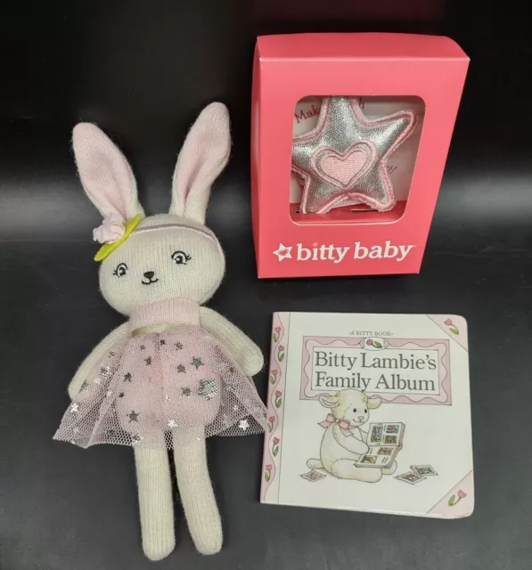 AMERICAN GIRL Bitty Baby Lot: Star Pillow, Plush Bunny, Lambie's Family Album