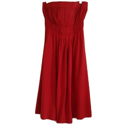 NWT Victoria's Secret Red  Bra Top Strapless Midi Dress With Pockets. Size Small