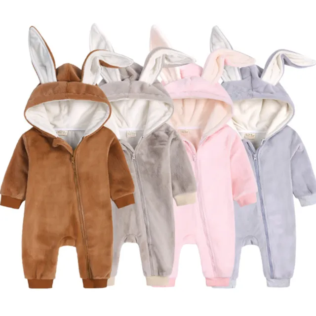Abbigliamento Bambini Ragazze Maniche Lunghe Orecchie di Coniglio Con Cappuccio Carino Pile Rompente Caldo
